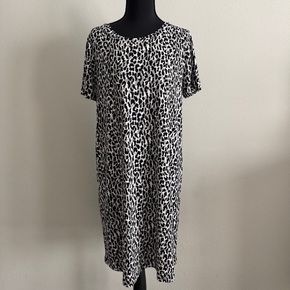 Michael Kors Animal Print Short Sleeve Stretch T-Shirt Dress Size M